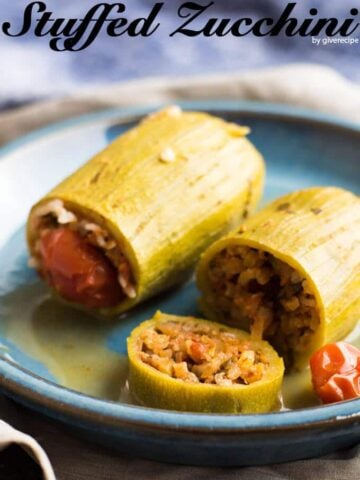 Stuffed Zucchini | giverecipe.com | #zucchini