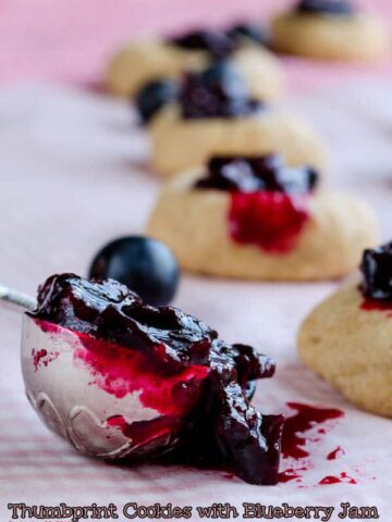 Thumbprint Cookies with Blueberry Jam | giverecipe.com | # Blueberry # Jam # Cookies