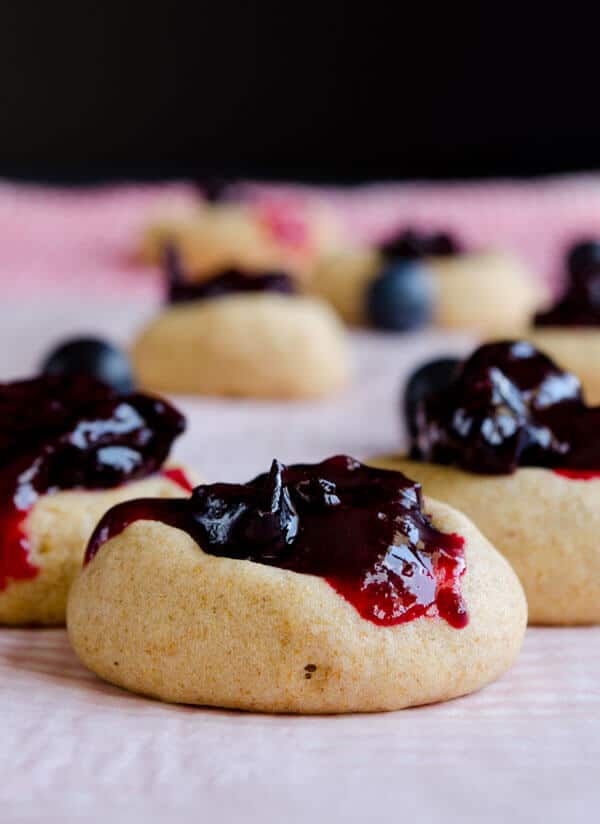 Thumbprint Cookies with Blueberry Jam | giverecipe.com | #blueberry #jam #cookies Thumbprint Cookies with Blueberry Jam | giverecipe.com | #blueberry #jam #cookies