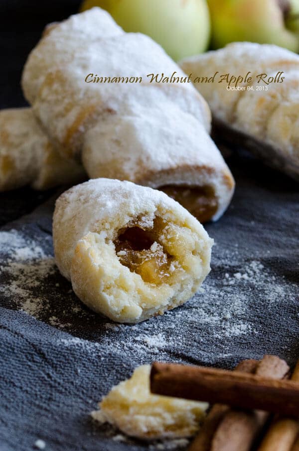 肉桂核桃和苹果卷|giverecipe.com |#apple #cookies #cinnamon #walnut