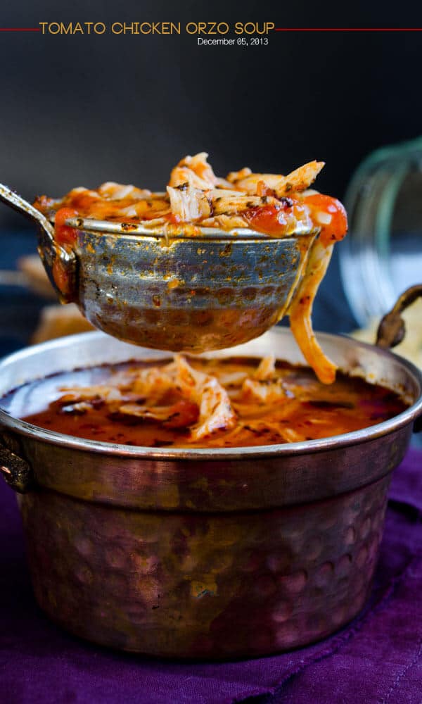 Tomato Chicken Orzo Soup | giverecipe.com | #soup #orzo #chicken