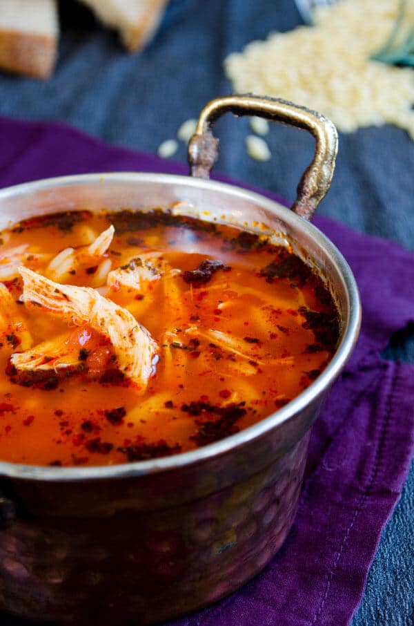 Tomato Chicken Orzo Soup | giverecipe.com | #soup #orzo #chicken