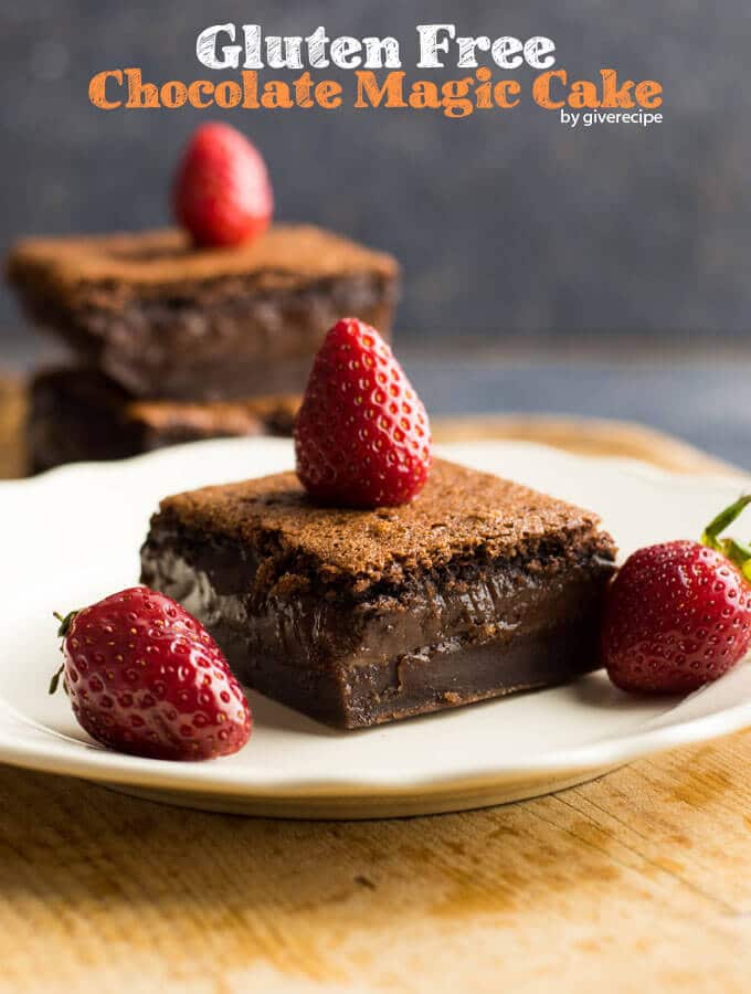无谷蛋白巧克力魔法Custard Cake | giverecipe.com | #chocolate #glutenfree