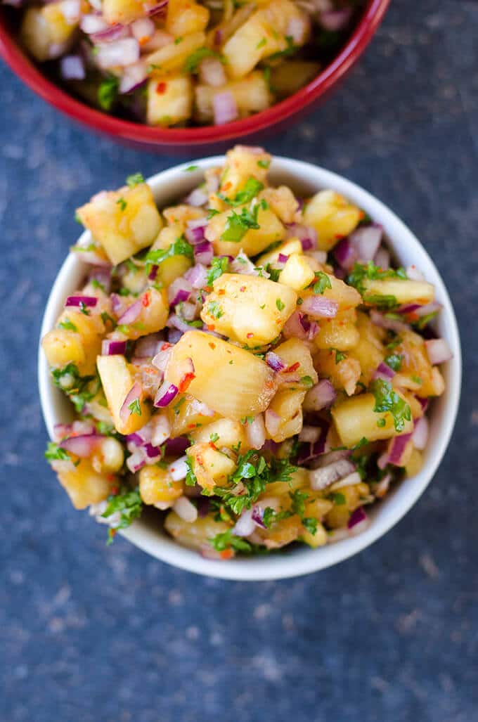 Spicy Pineapple Salsa | giverecipe.com | #pineapple #salsa